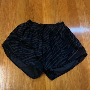 lululemon athletica Black Zebra Print Women Shorts